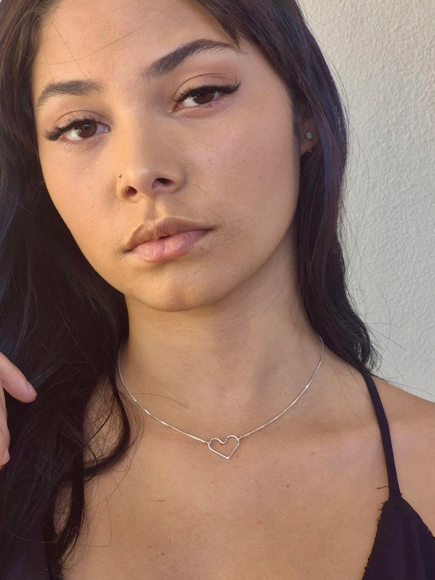 Choker em Prata - Coração Vazado