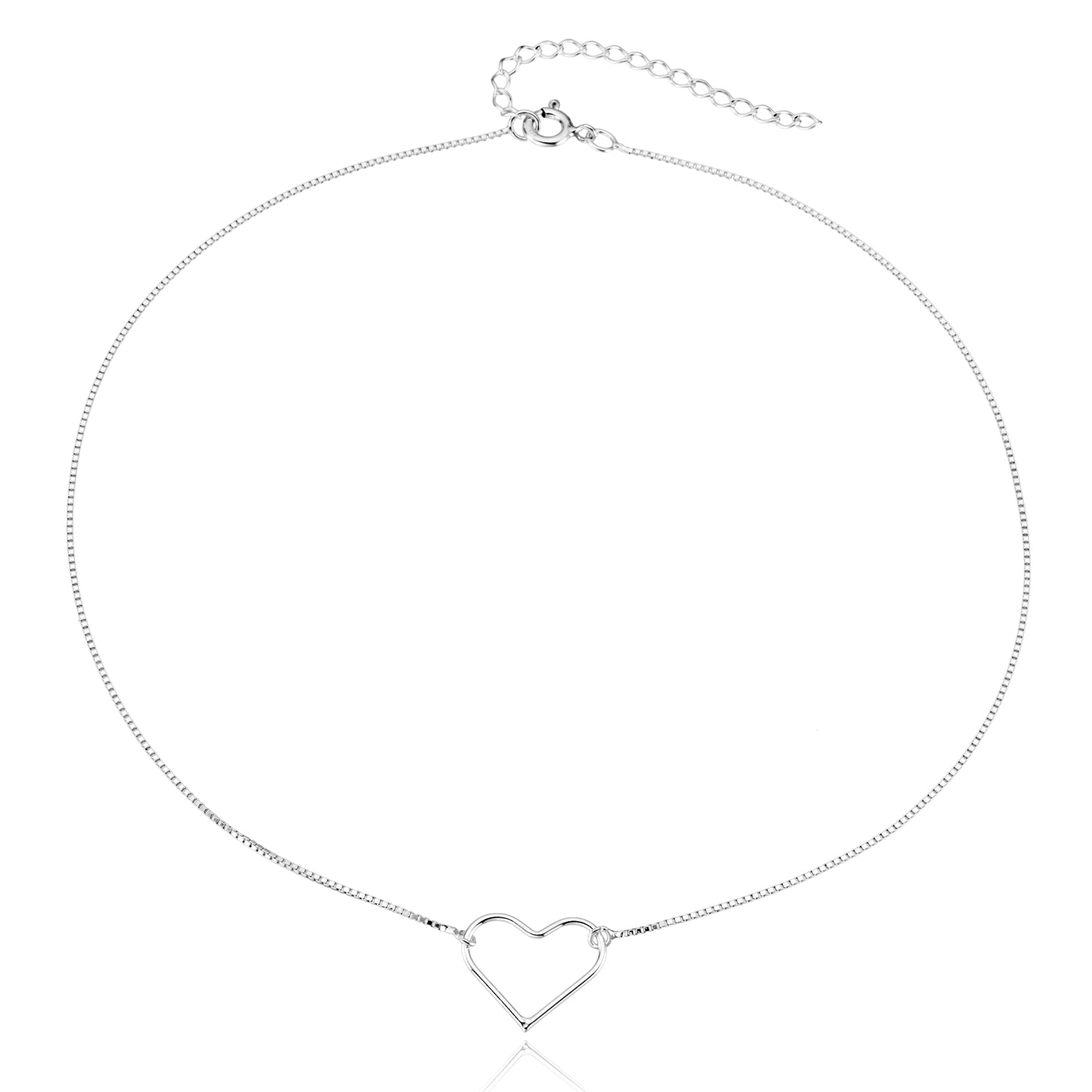 Choker em Prata - Coração Vazado