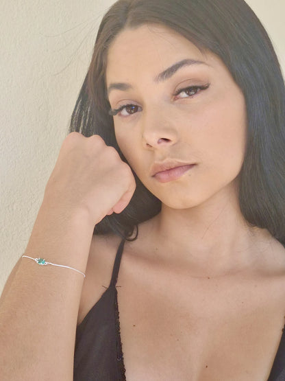 Pulseira em Prata - Pedra Oval
