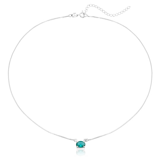 Choker em Prata - Pedra Oval