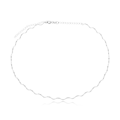 Chocker em Prata - Fio Ondulado Regulável