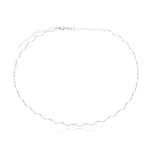 Chocker em Prata - Fio Ondulado Regulável